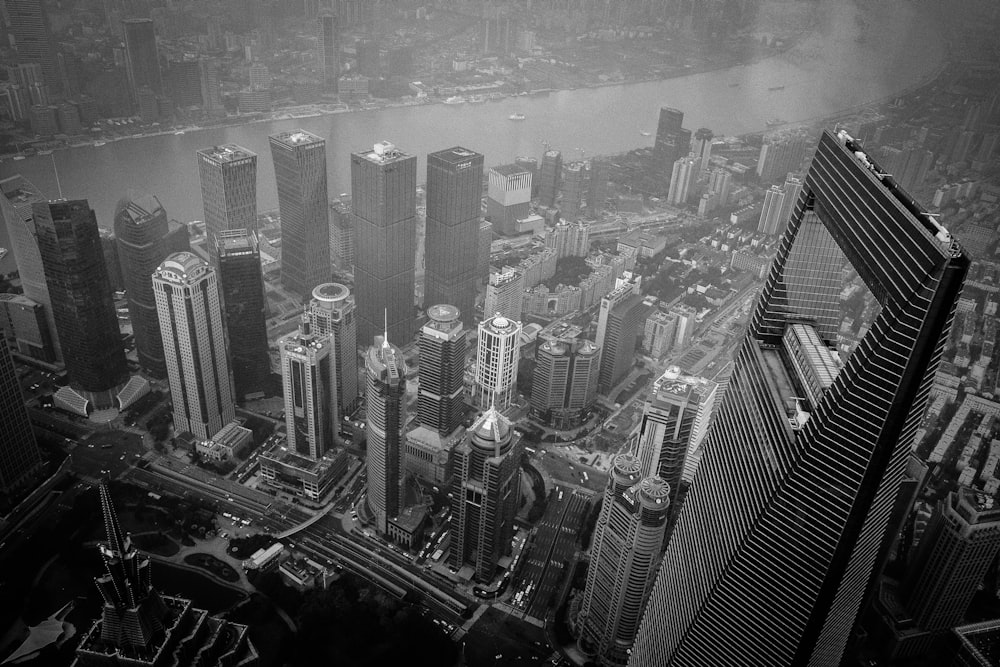 bird's-eye view photography of concrete high-rise buildings