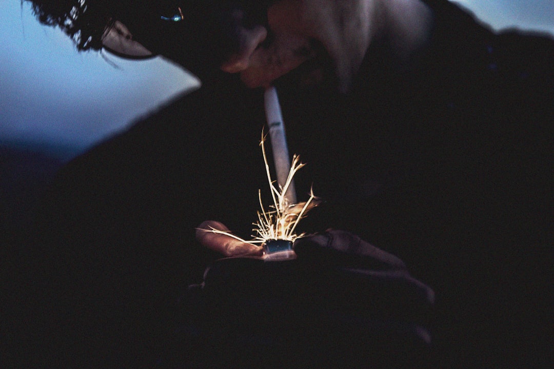 person holding lighter