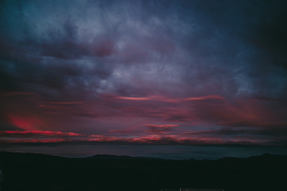 black clouds over the mountain