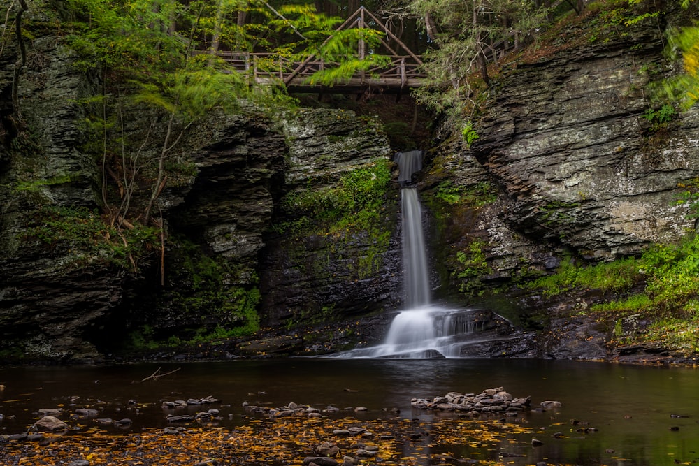 landscape photo of waterfalls