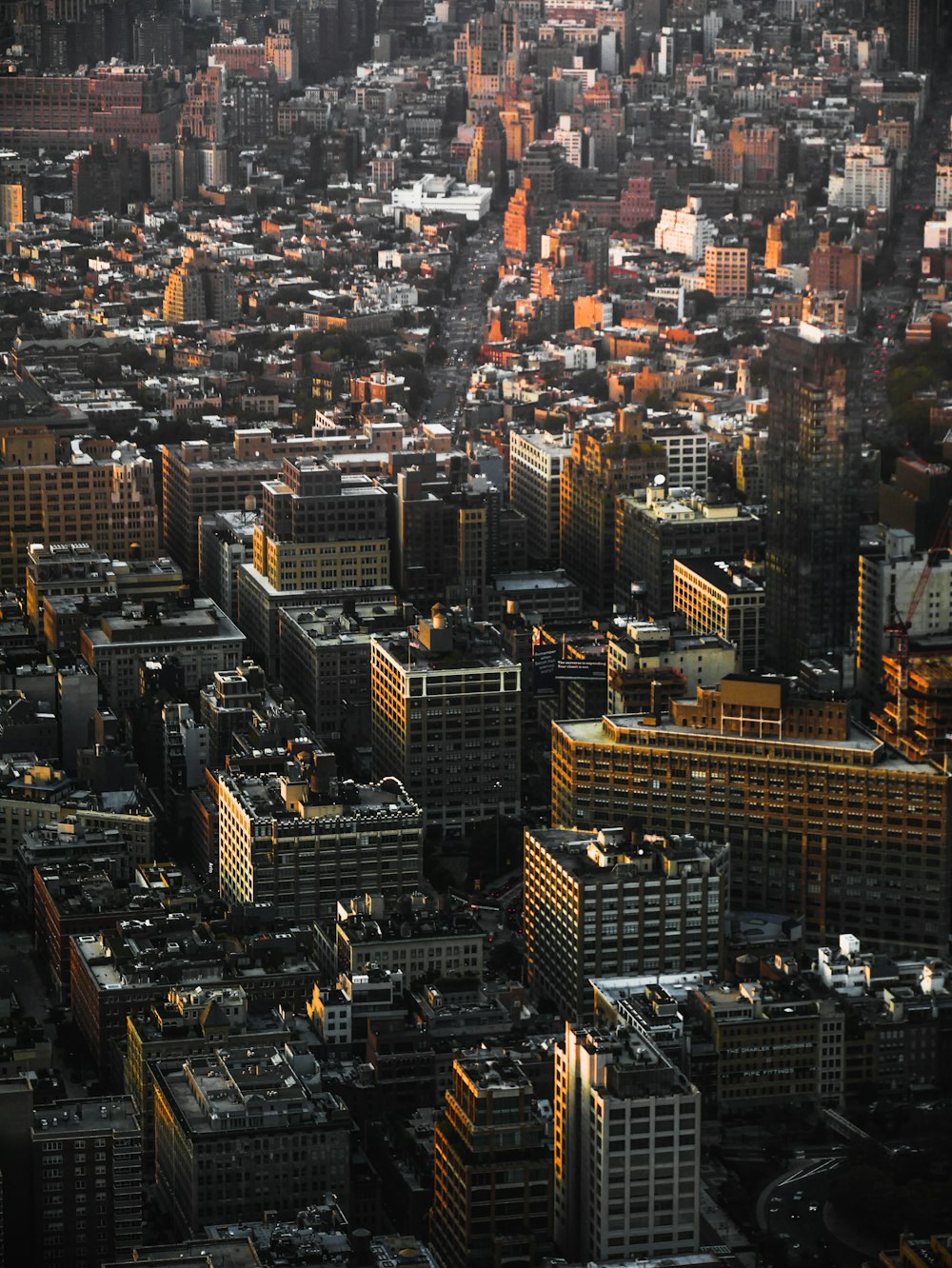 aerial view of concrete buildings