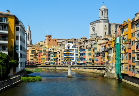 assorted-color buildings under clear blue sky
