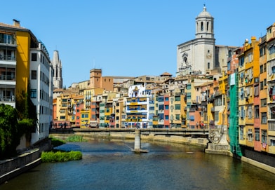 assorted-color buildings under clear blue sky