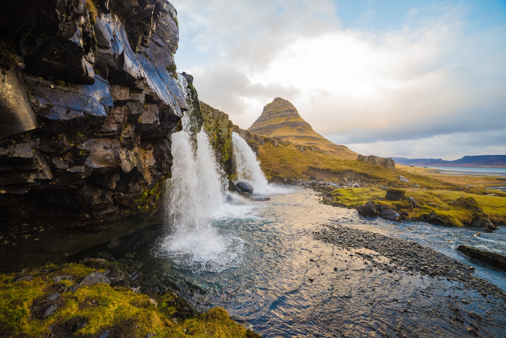 landscape photo of waterfalls