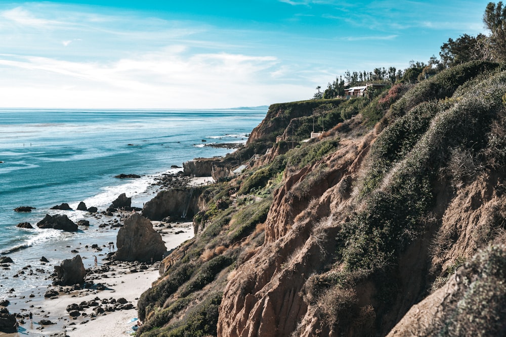 rock cliff over the shore