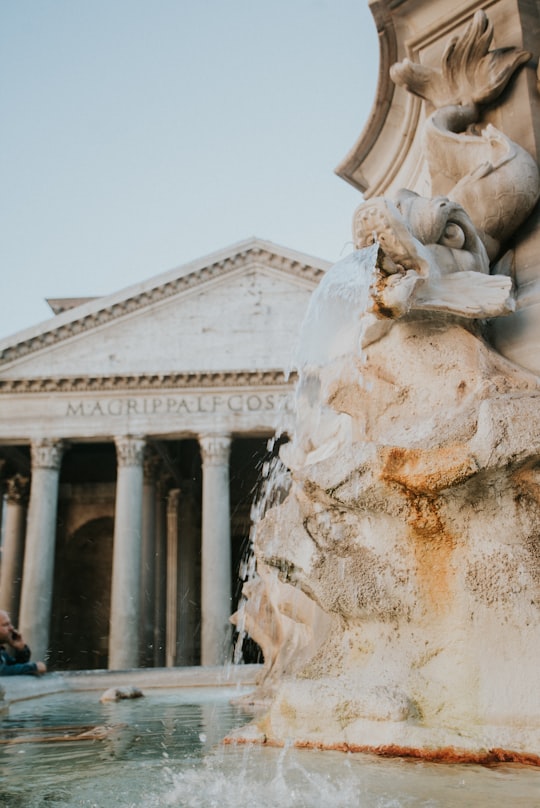 water fountain near concrete structure in Pantheon Italy