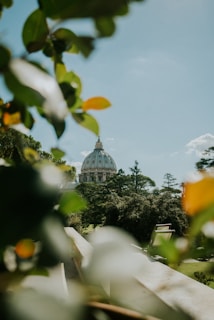 A serene dome glowing softly at dusk, nestled among lush greenery in Mekao.