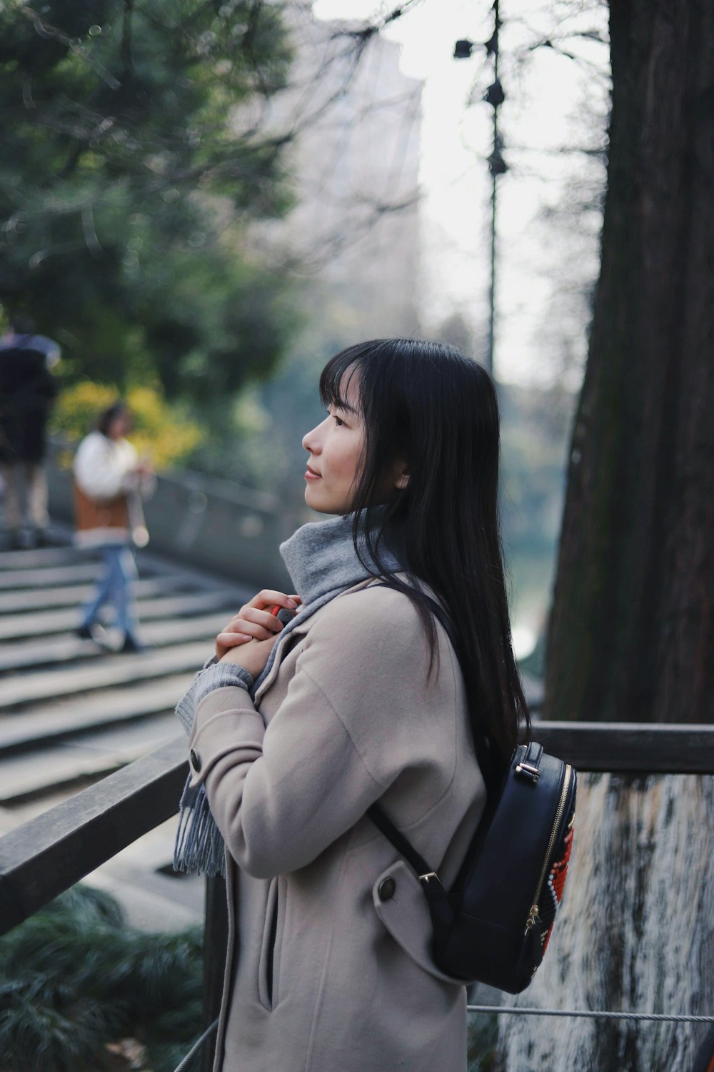 woman standing on terrace