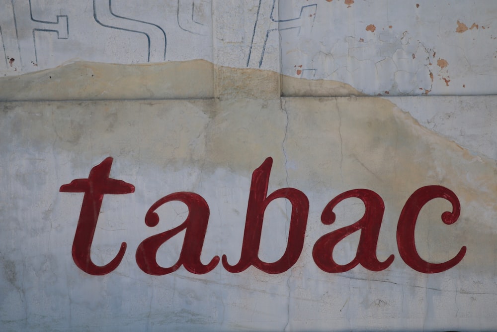 Tabac text wall print