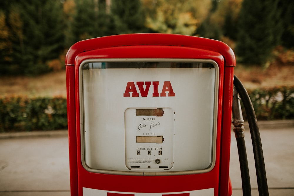 shallow focus photography of white Avia gas pump
