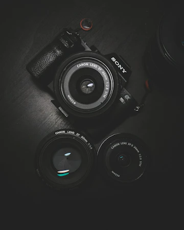Camera lens close up
