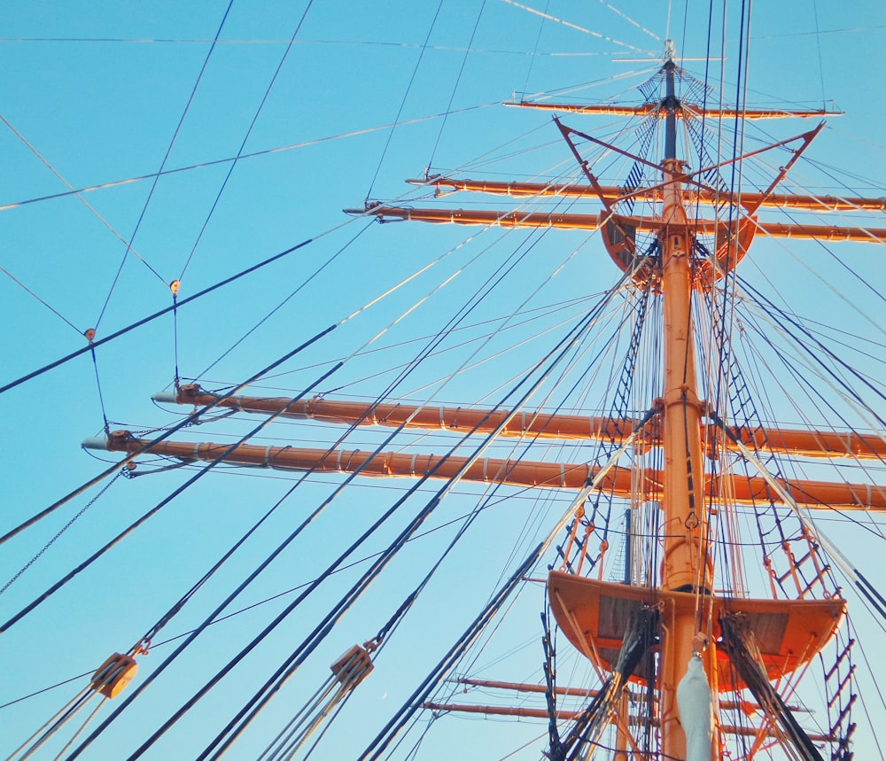 low-angle photography of ship during daytime