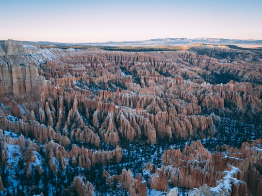 aerial photo of mountain under blue sky in Bryce Canyon National Park United States