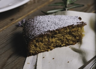 cake slice on table napkin