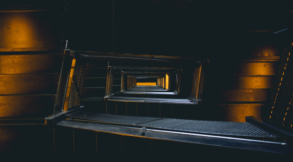 aerial view of spiral staircase