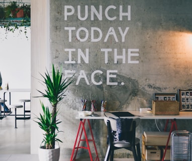 green plant beside white desk