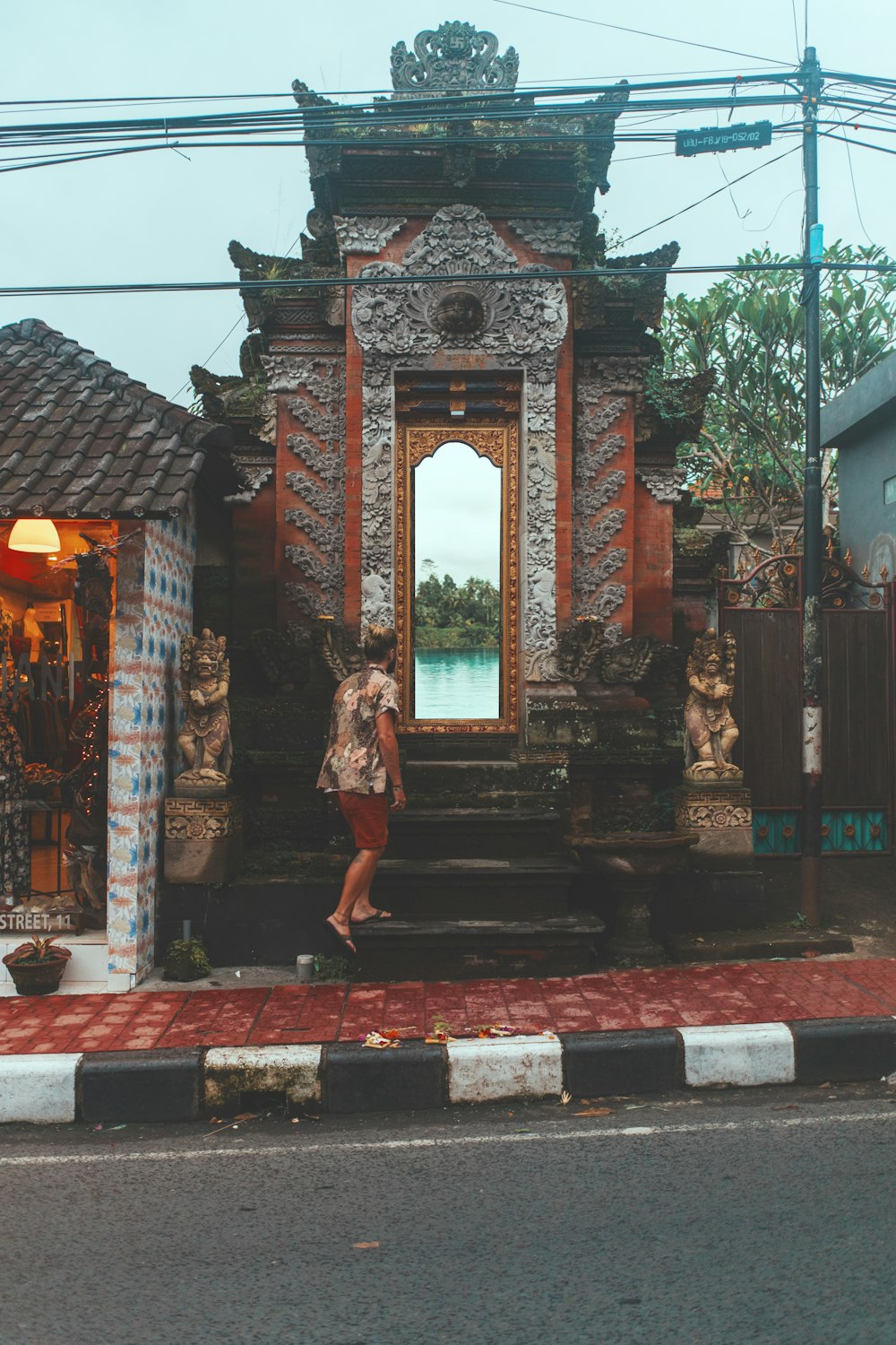 red and brown building