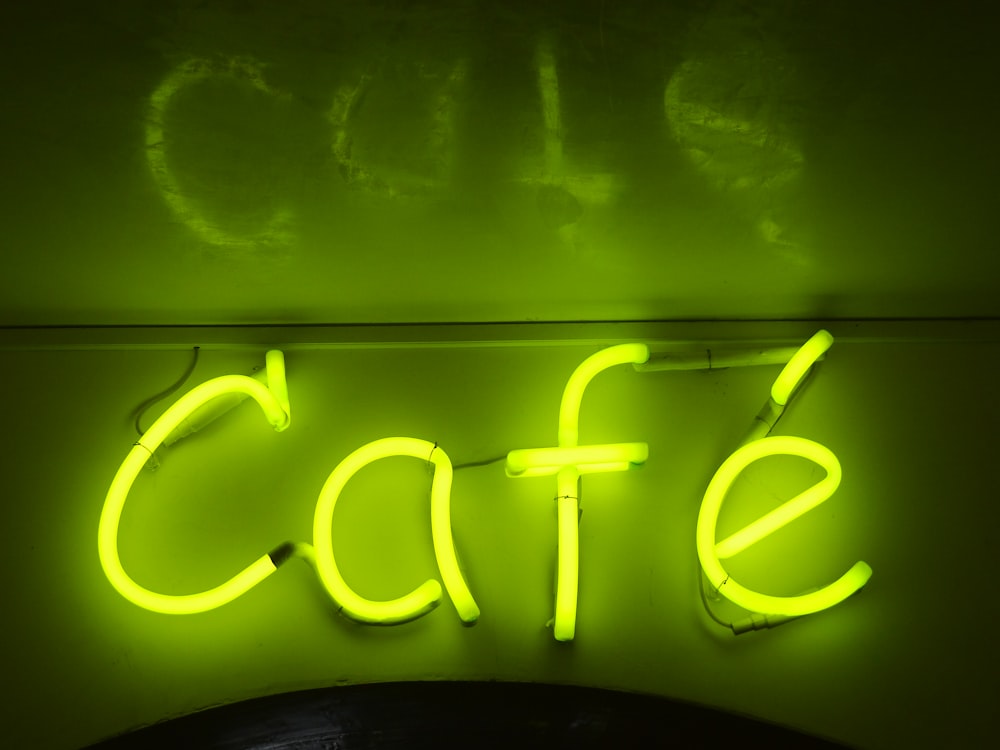 green Cafe neon signage