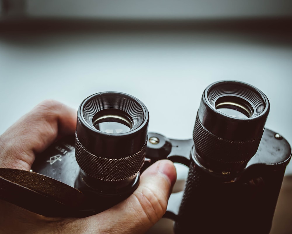 black binoculars