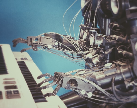 robot playing piano