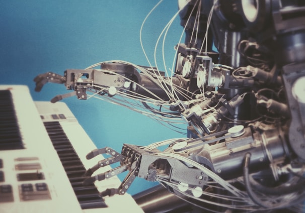 robot playing piano