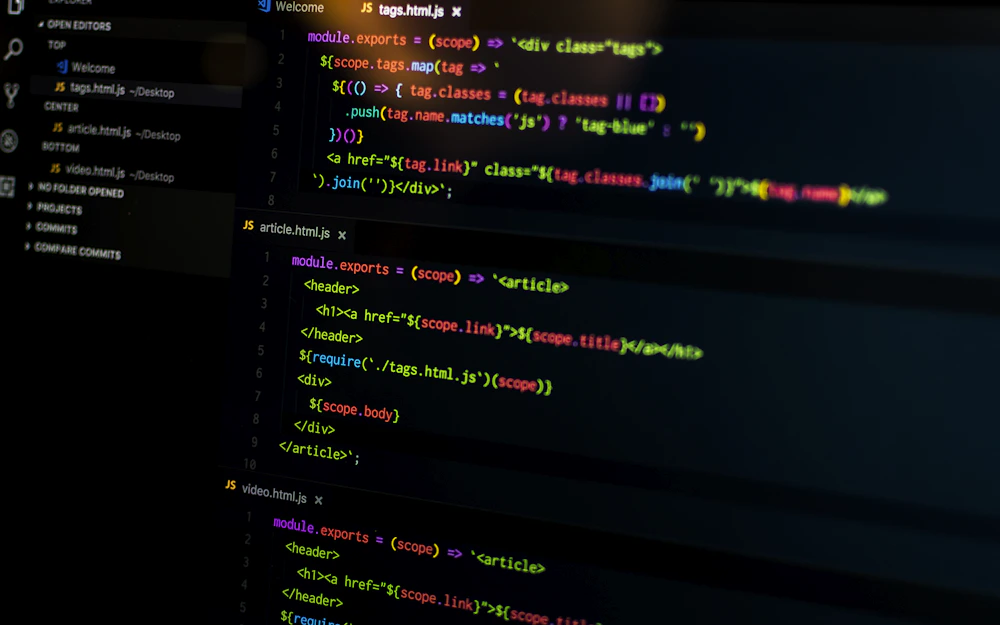 Code on a screen showing systems programming