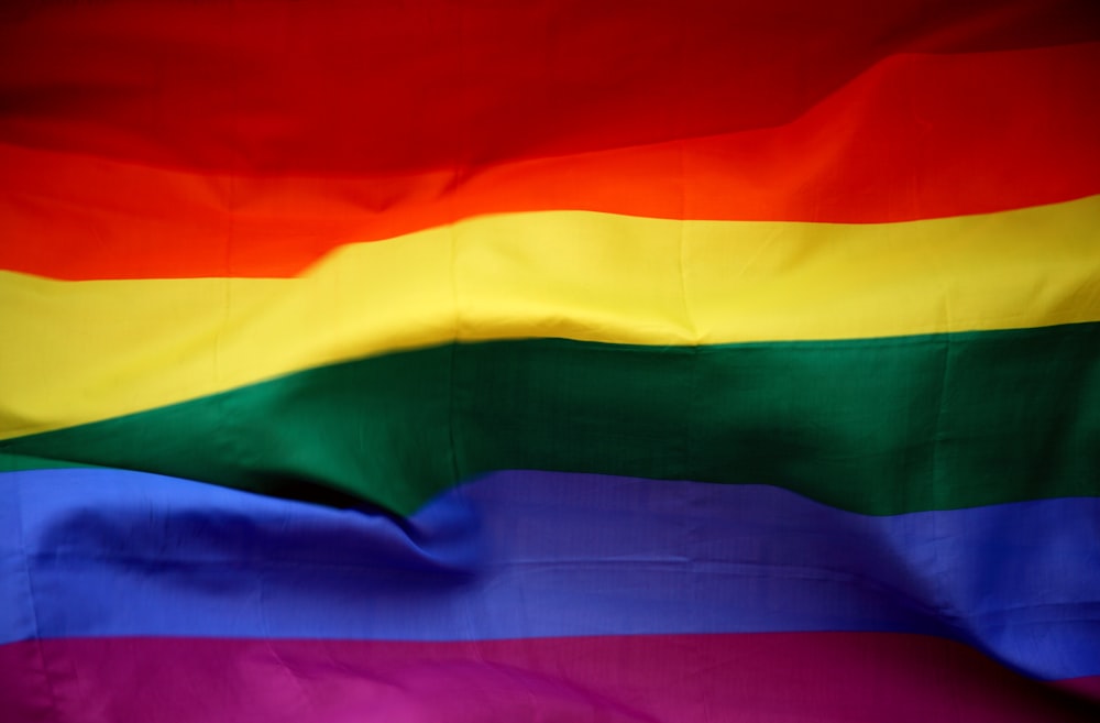 closeup photo of multicolored stripe flag