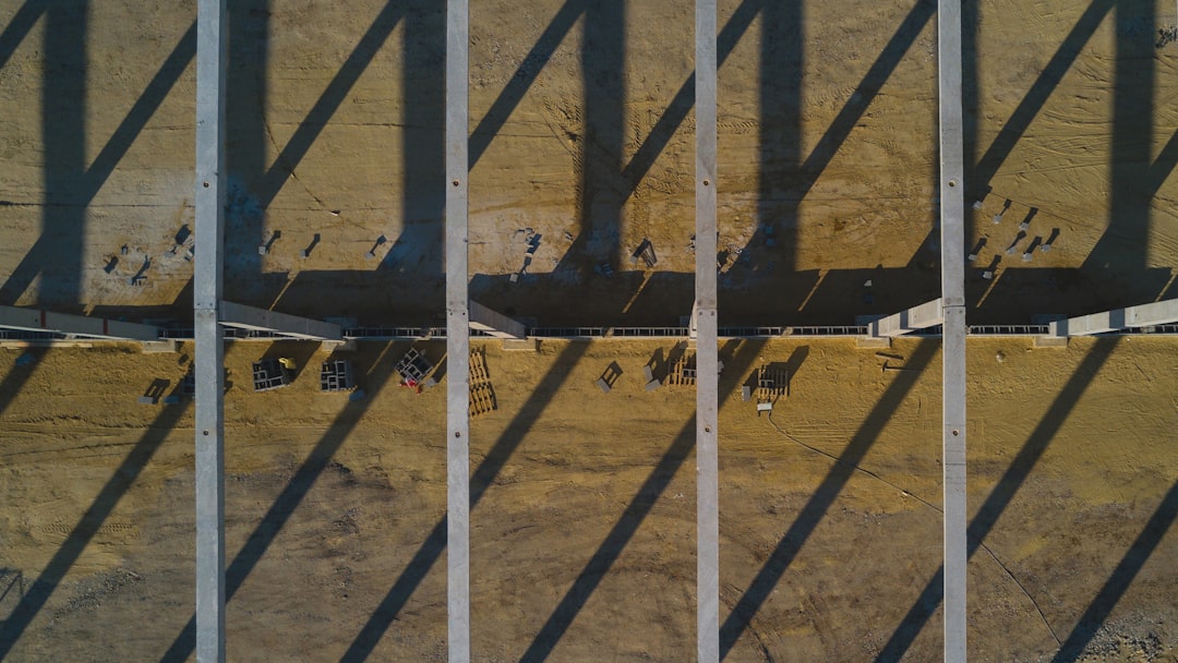aerial photo of brown wooden boards,