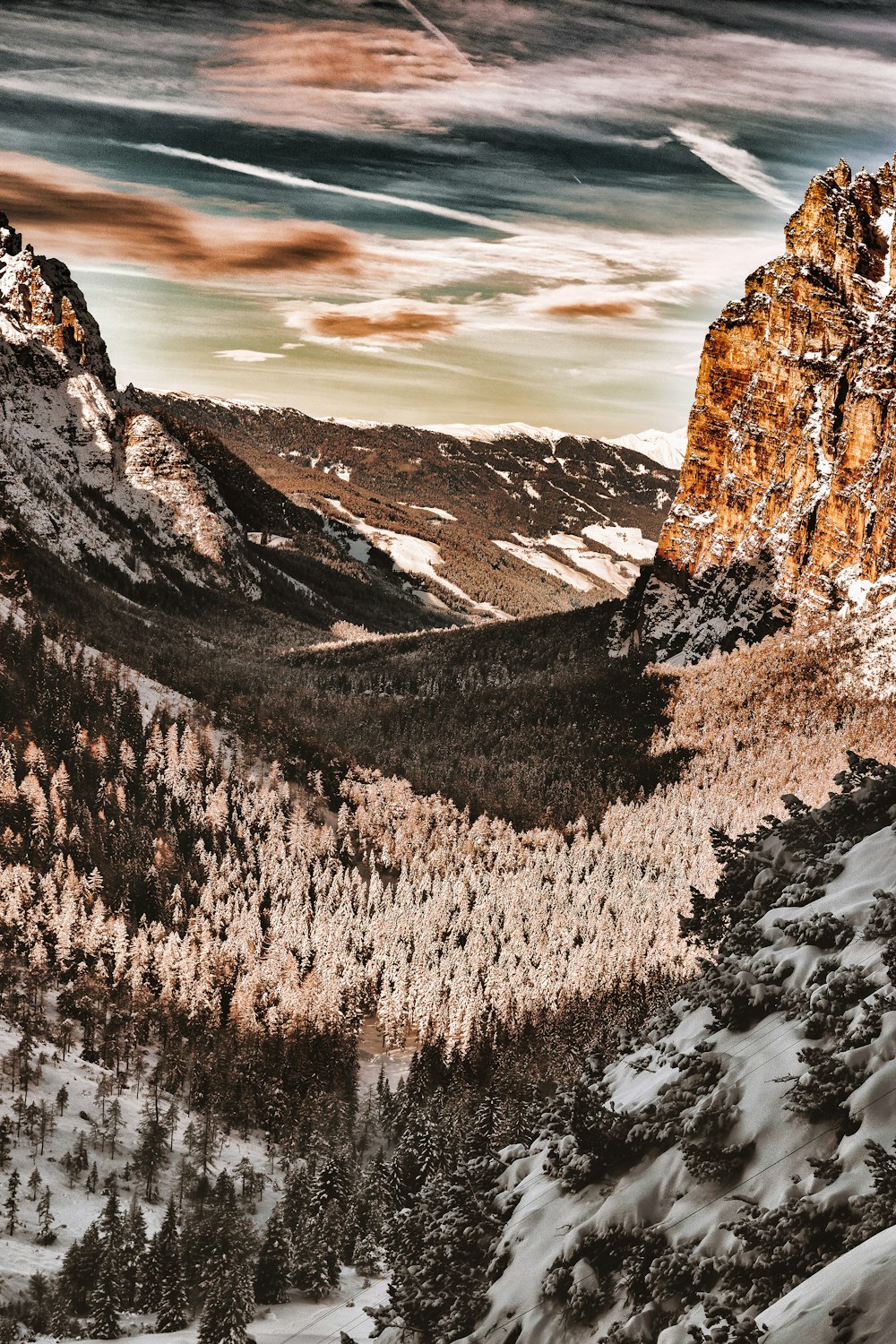 aerial photography of mountain