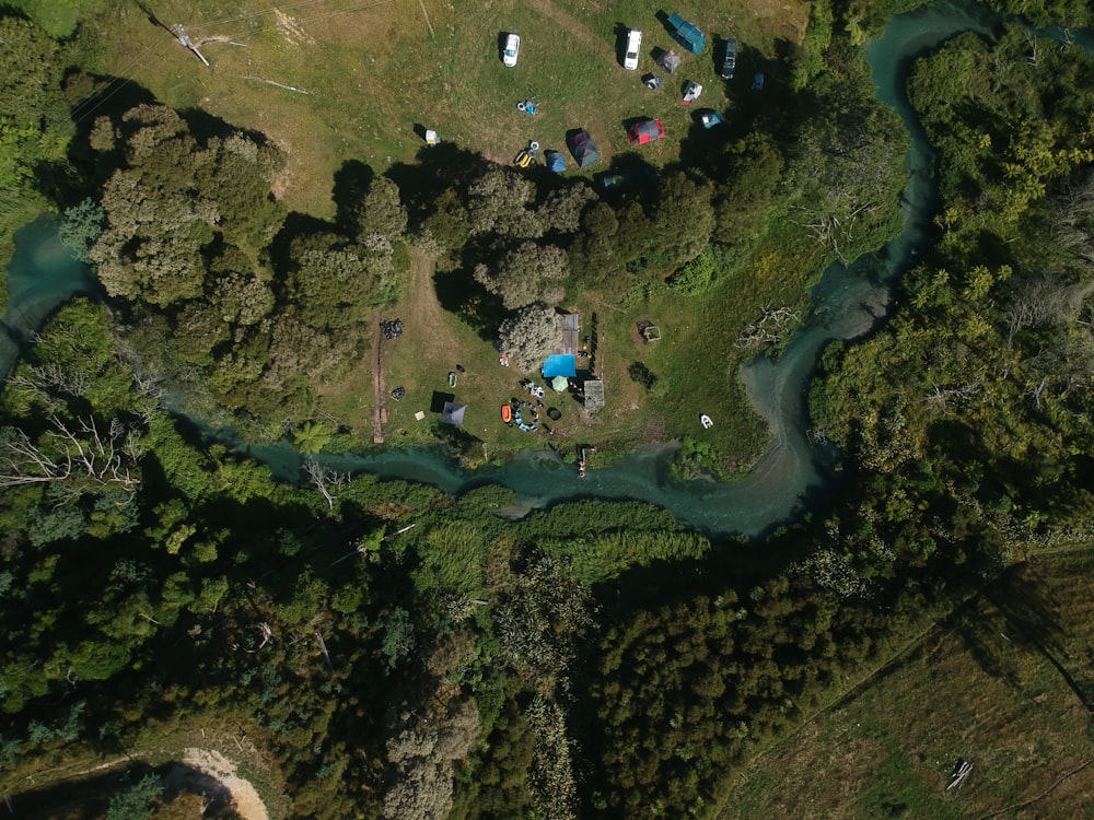 aerial view of field