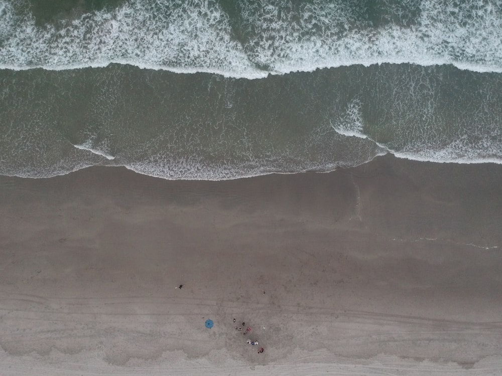 aerial view of sea waves