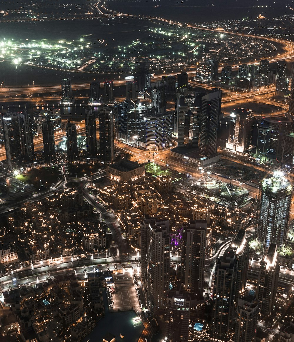 city landscape during night