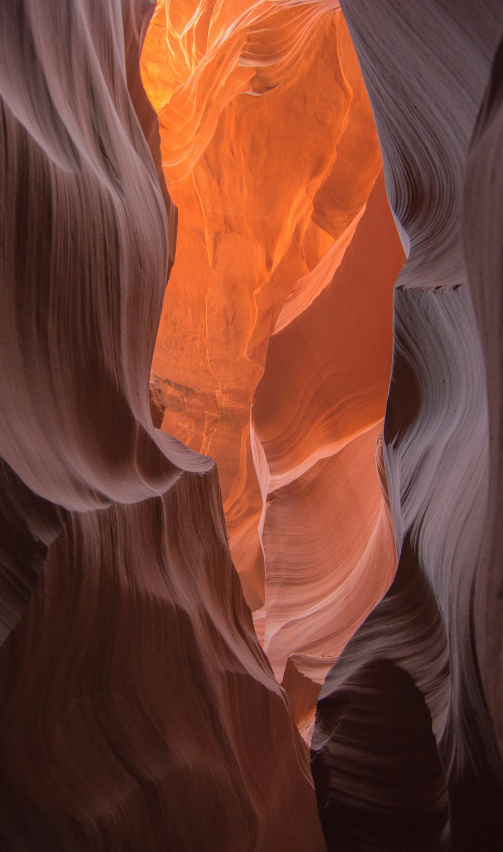 a narrow slot in the side of a canyon