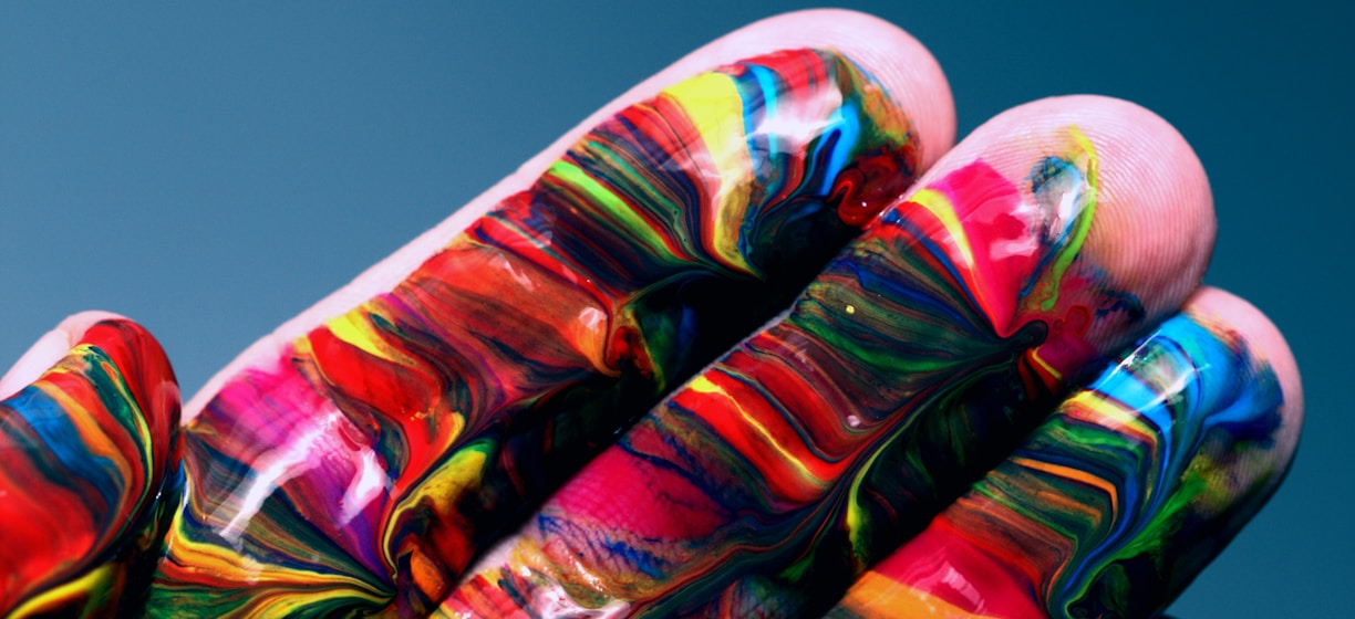 multicolored hand paint