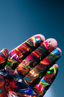 multicolored hand paint