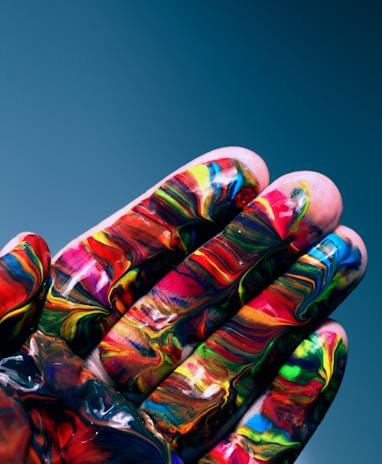 multicolored hand paint