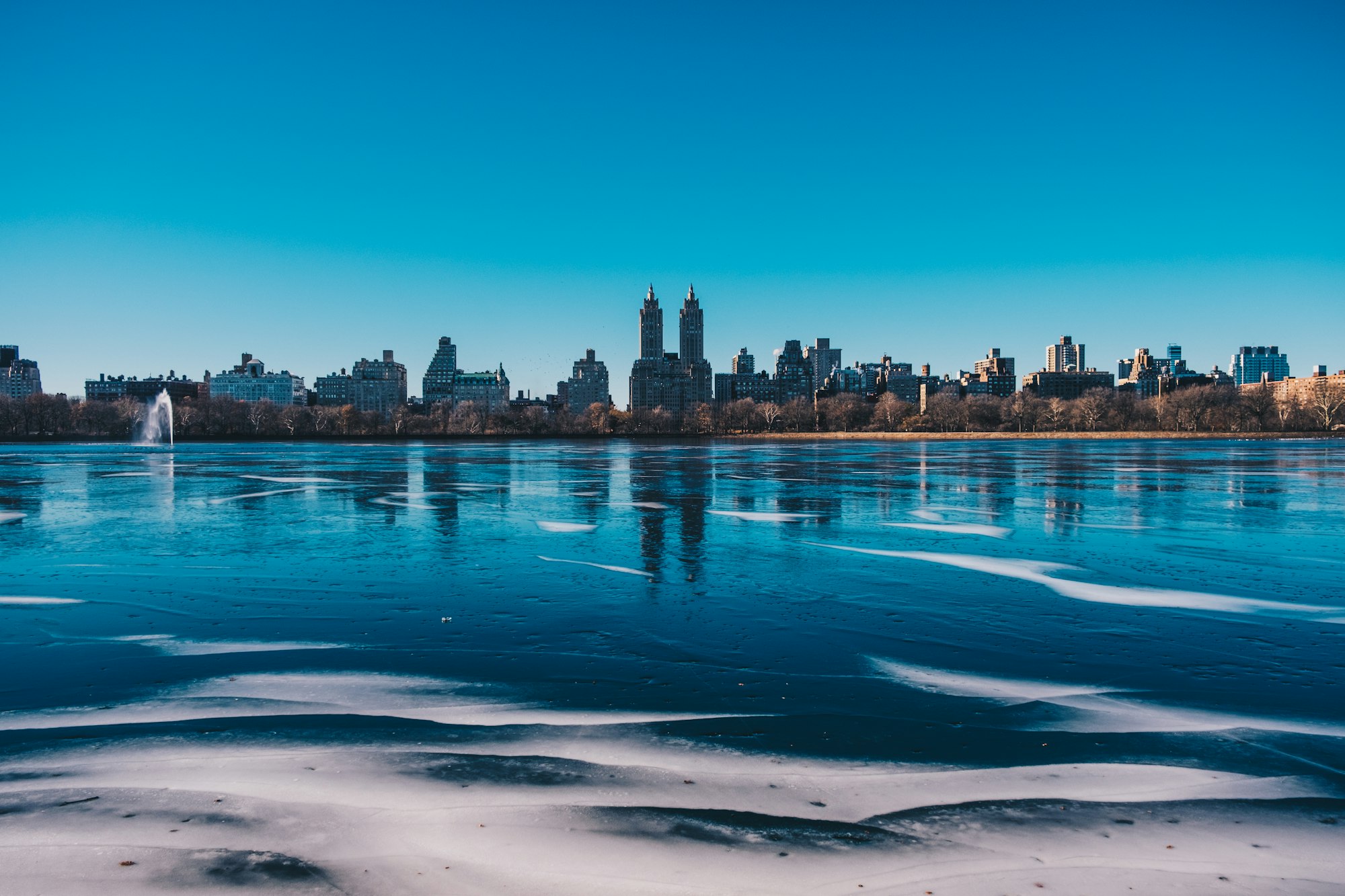 Half frozen lake