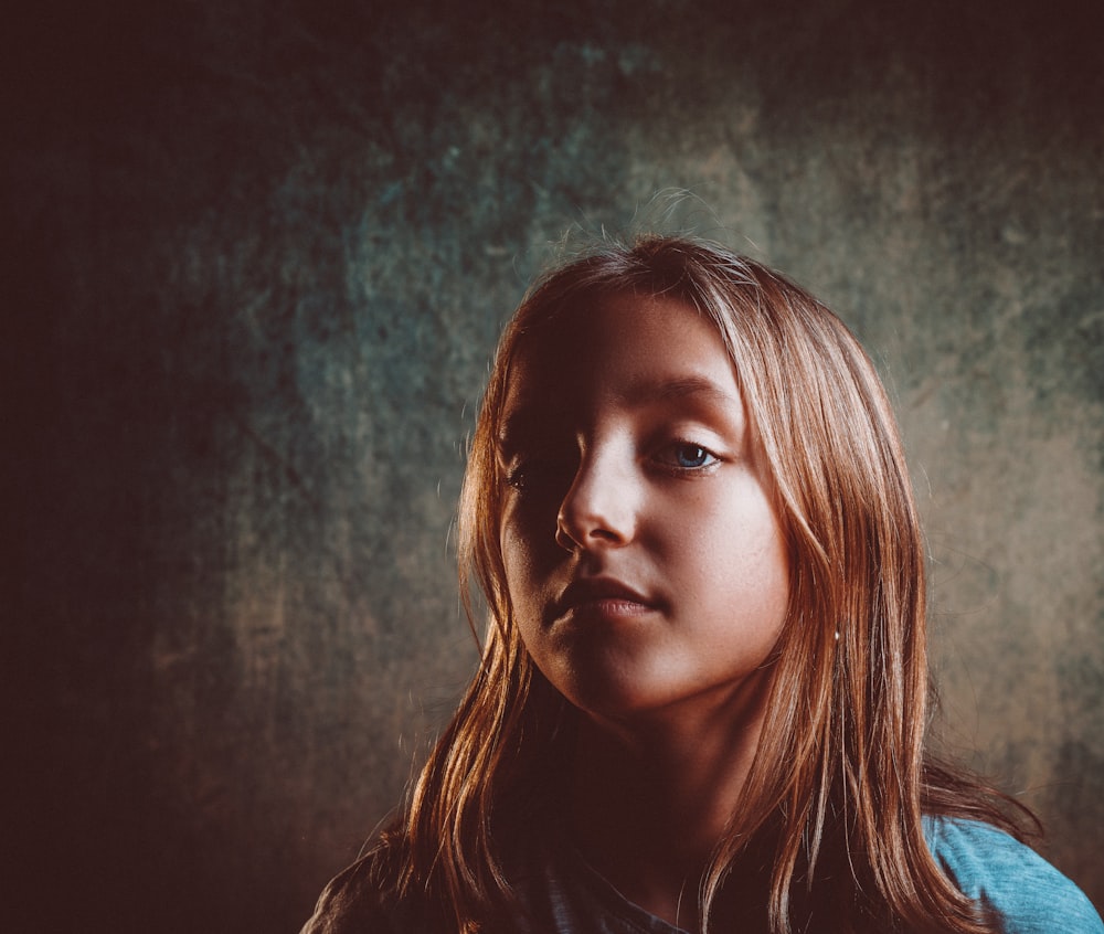 girl wearing blue shirt