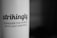 A close-up of black text printed on a white curved surface, with the text reading: 'strikingly' and 'CONQUER THE WORLD WITH JUST ONE PAGE'. The background fades into a dark gradient.