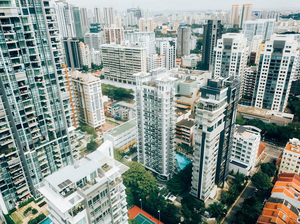 aerial photography of gray high rise building