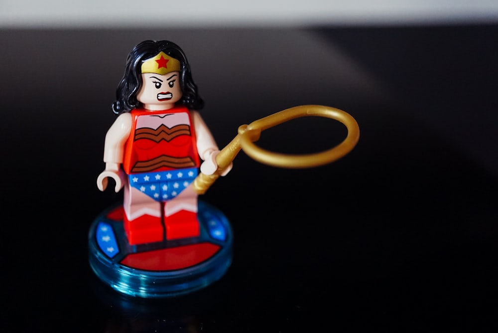 Wonder Woman Lego holding whip toy