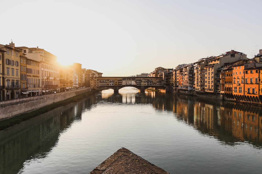 body of water between buildings during daytime