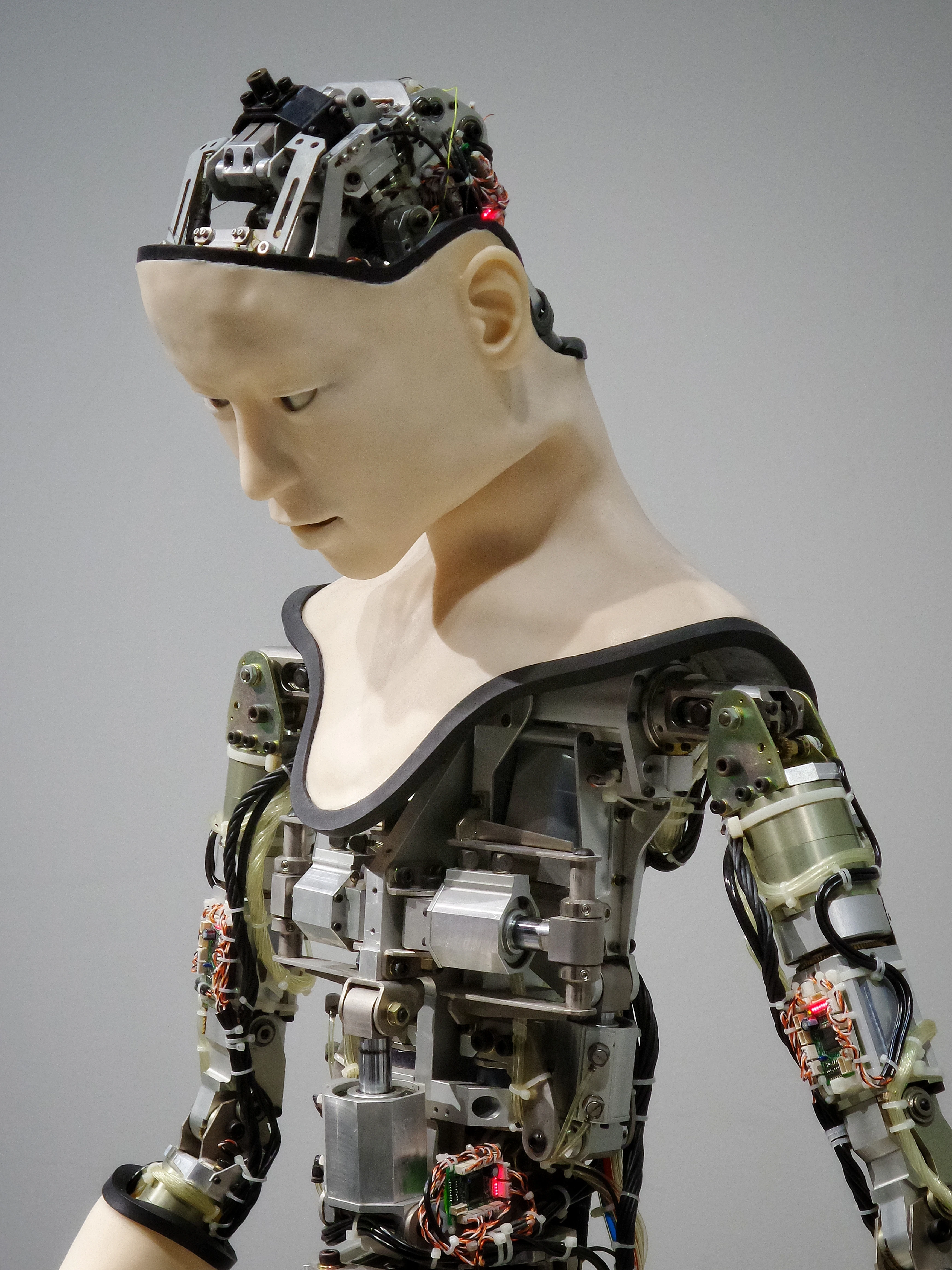 Abstract AI brain with language symbols