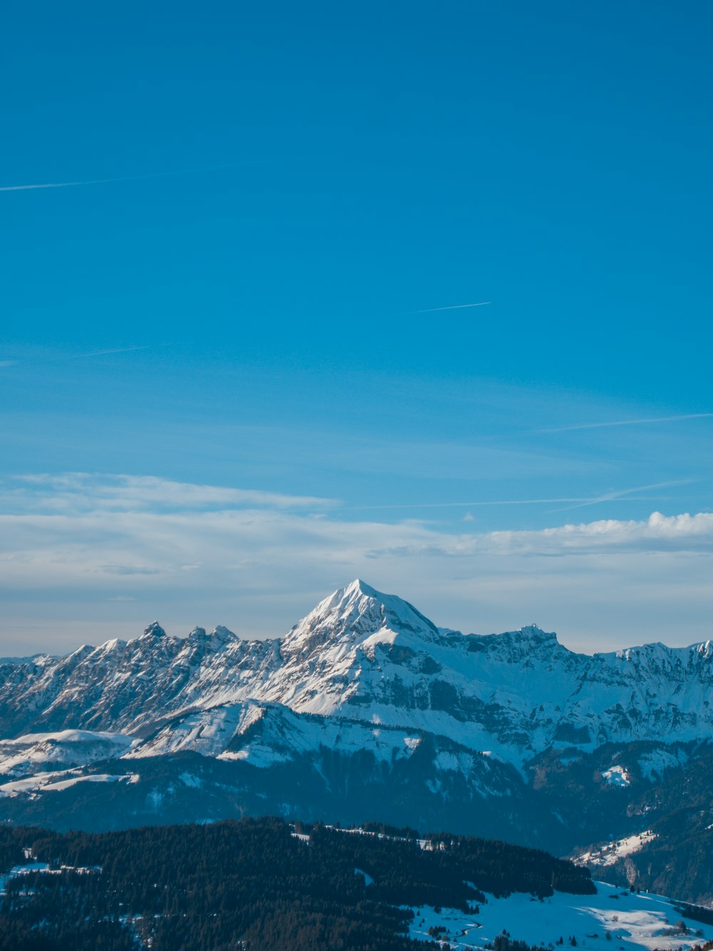 aerial view of mountain covered with snow