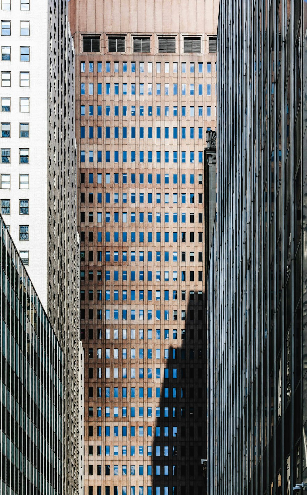 low angle view of brown high-rise building