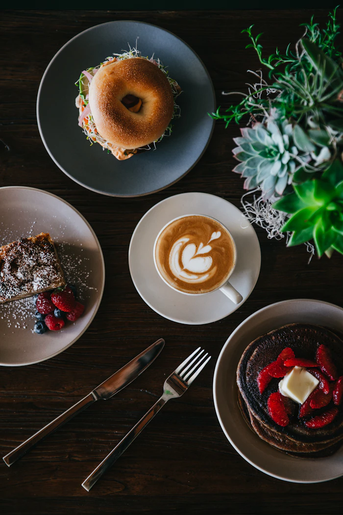 Coffee and pastries at Maple & Thistle Café