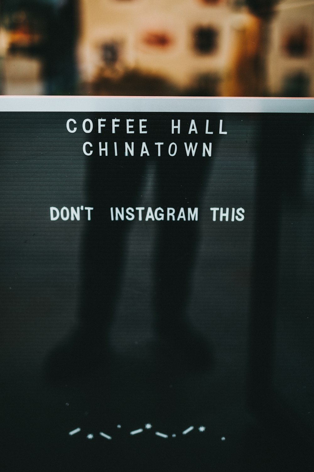 Signalétique du quartier chinois de la salle de café