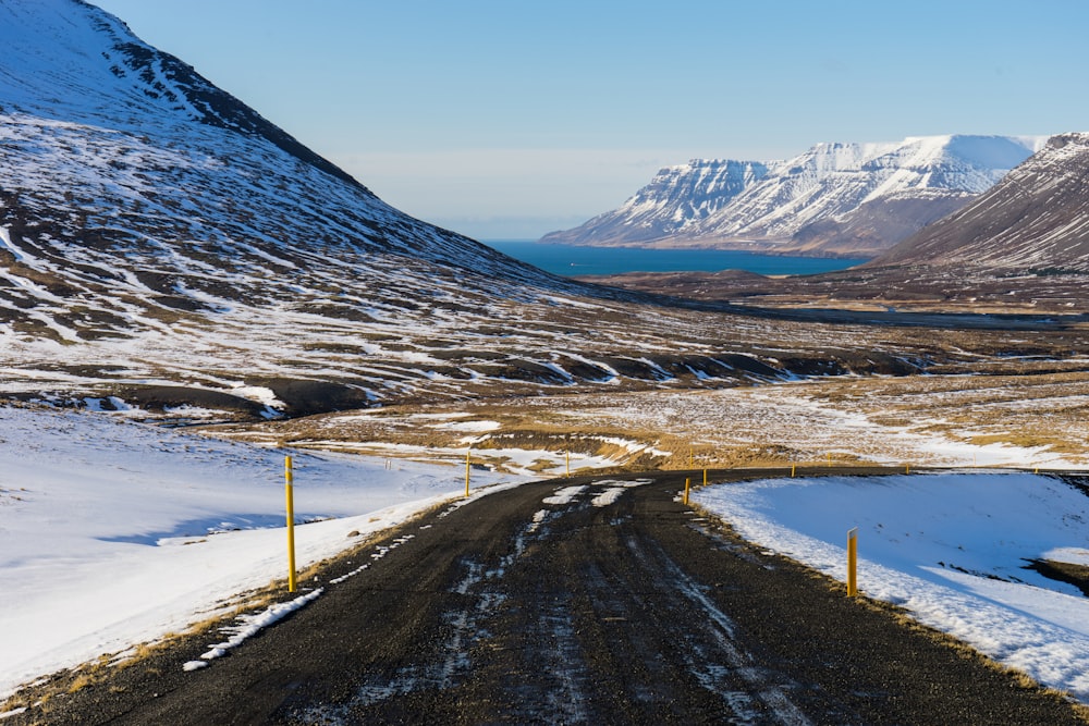 brown soil pathway during winter season