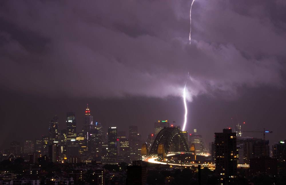 thunder on concrete buildings