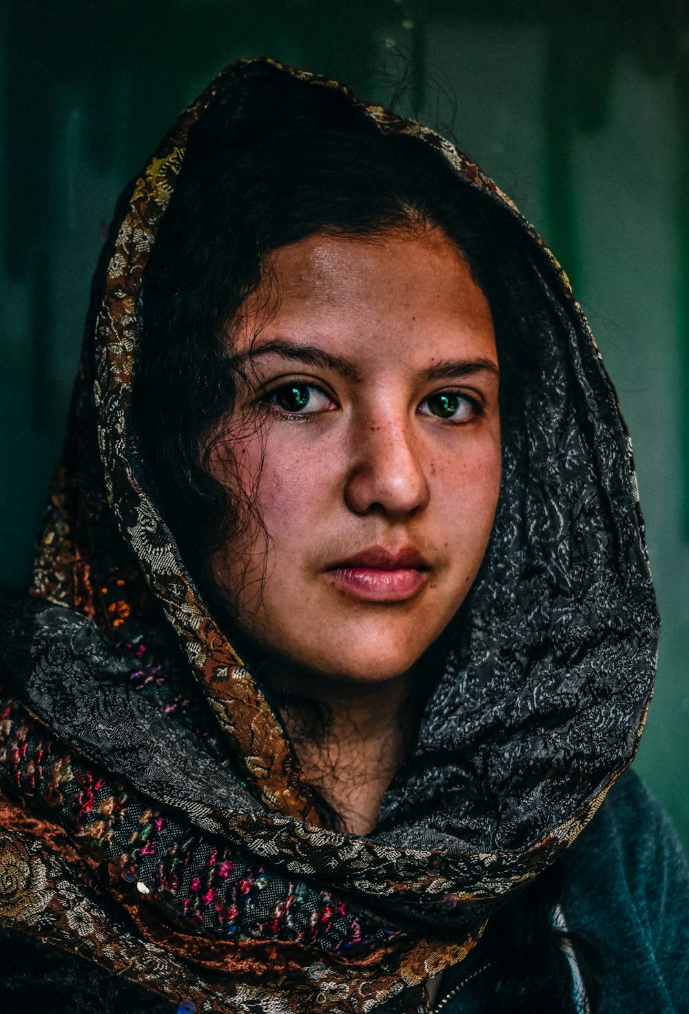 woman in black scarf